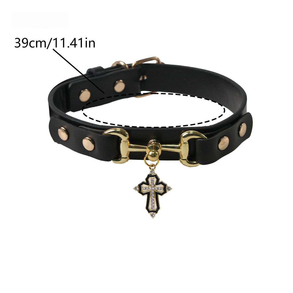 Adjustable PU Leather Dog Collar, image 9, amulet necklace
