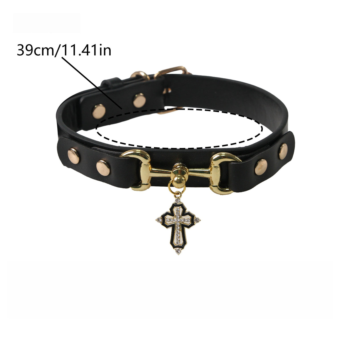 Adjustable PU Leather Dog Collar, image 9, amulet necklace