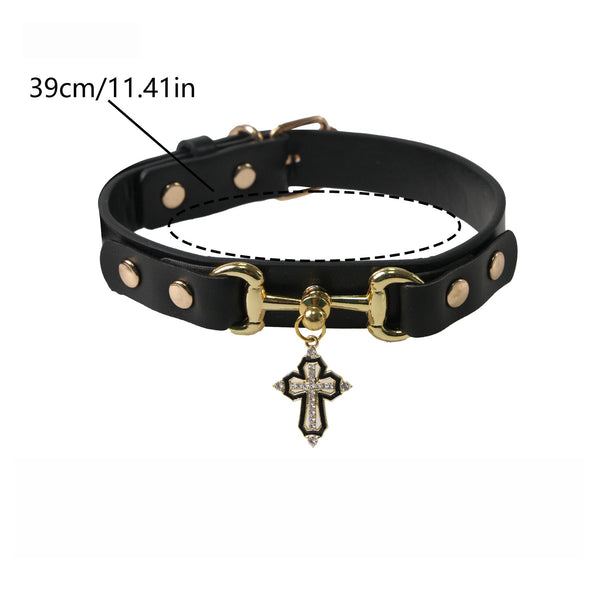 Adjustable PU Leather Dog Collar, image 9, amulet necklace