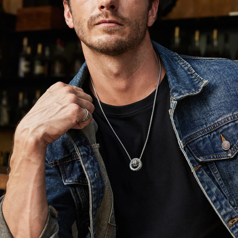 handmade stainless steel tibetan protection necklace