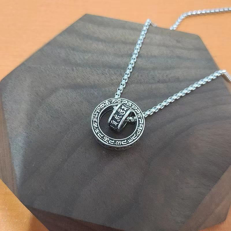 Tibetan Buddhist Meditation Stainless Steel Pendant Necklace