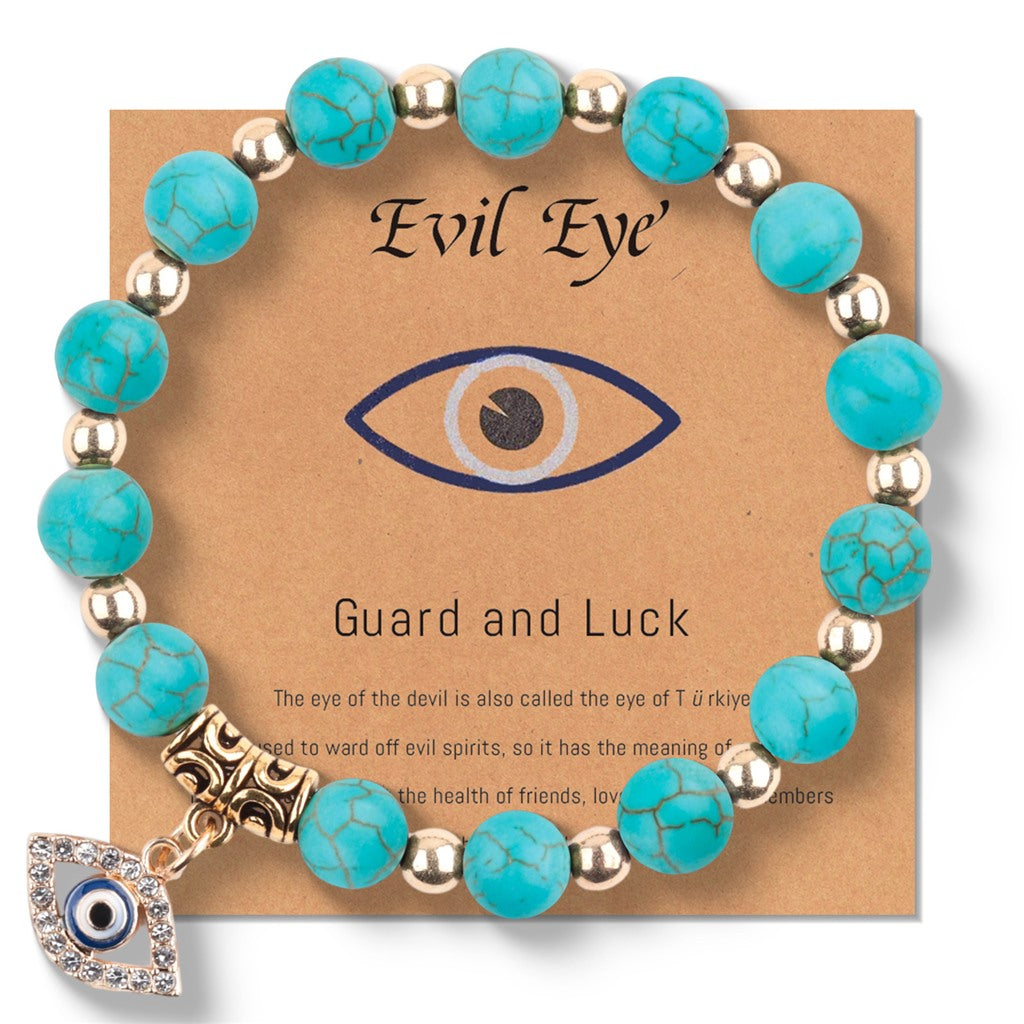 Blue Turquoise Evil Eye Bracelet - product reference photo