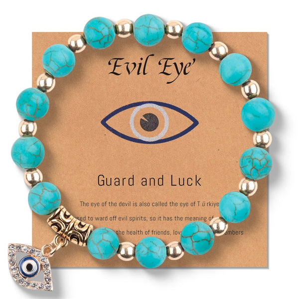 Blue Turquoise Evil Eye Bracelet - product reference photo