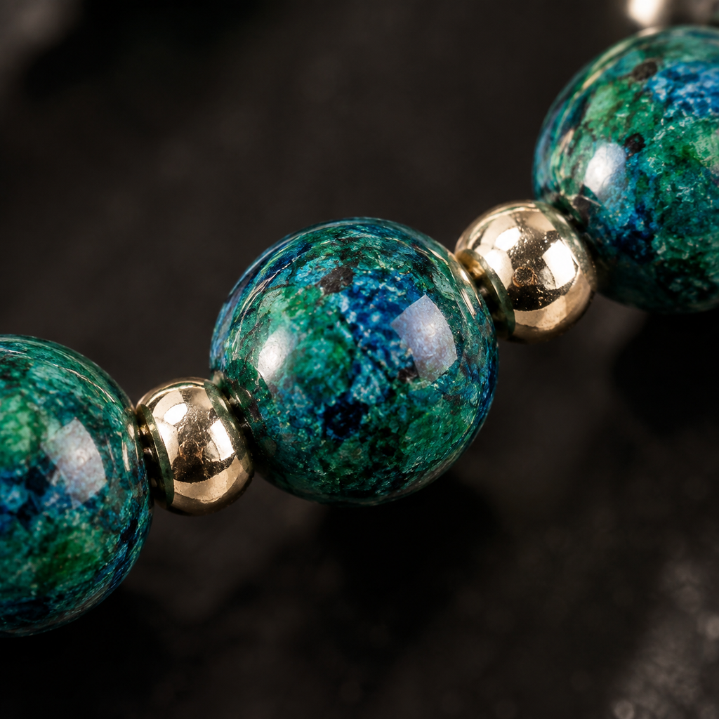 African Turquoise Evil Eye Bracelet - detail 1