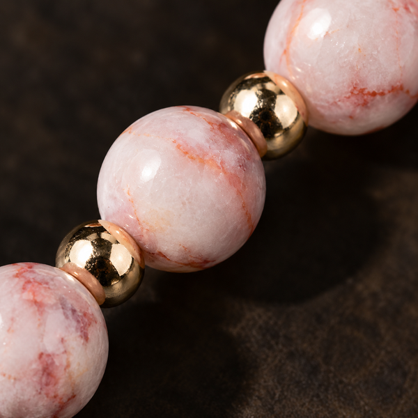 Pink Zebra Stone Evil Eye Bracelet - detail 1
