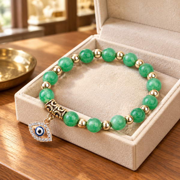 Green Aventurine Evil Eye Bracelet - lifestyle