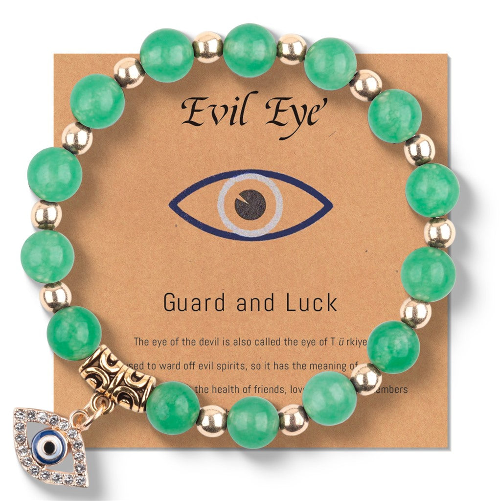 Green Aventurine Evil Eye Bracelet - product reference photo