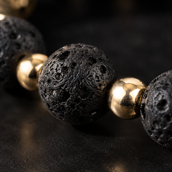 Black Lava Bead Evil Eye Bracelet - detail 1